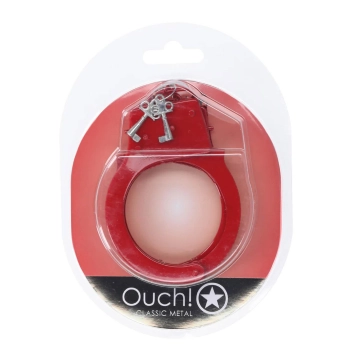 Kajdanki metalowe Ouch! czerwone 24 cm