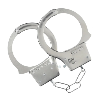 Kajdanki metalowe klasyczne Ouch! srebrne 24 cm