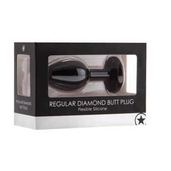 Korek analny diamentowy Ouch! silikonowy czarny 7 cm