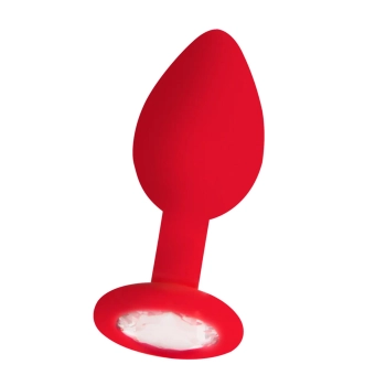 Korek analny diamentowy silikonowy Ouch czerwony 7,3 cm