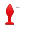 Diamond Heart Butt Plug - Regular - Red