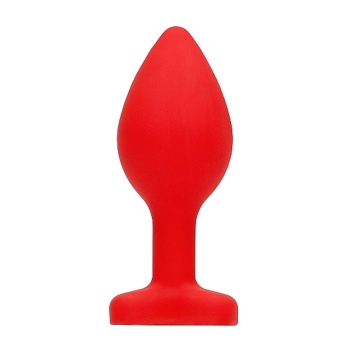 Diamond Heart Butt Plug - Regular - Red