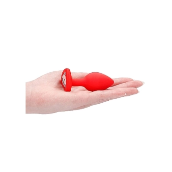 Diamond Heart Butt Plug - Regular - Red