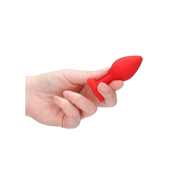 Diamond Heart Butt Plug - Regular - Red