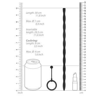 Sonda cewkowa silikonowa skręcona Ouch! 30 cm