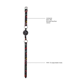 Oddychający knebel z kulką Ouch! 63 cm