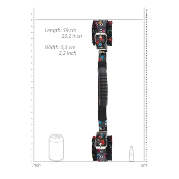 Skórzane kajdanki z uchwytem Ouch! 59 cm