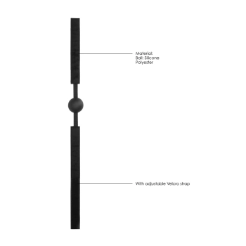 Silikonowy knebel z kulką Ouch! regulowany 62,5 cm