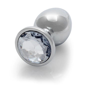 Duży aluminiowy korek analny z klejnotem Ouch! 8 cm
