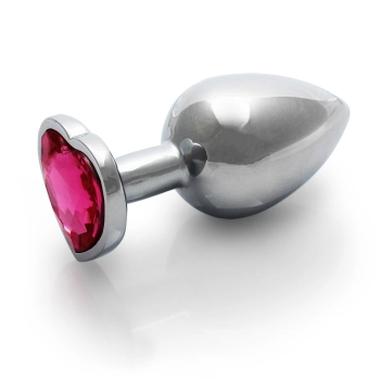 Aluminiowy korek analny Heart Gem Ouch średni 7 cm