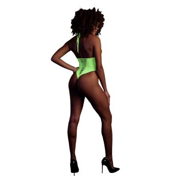 Body z wysokim krojem Ouch neonowa zieleń XS XL