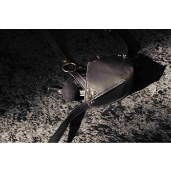 Uprząż na głowę z kneblem kulkowym Ouch! czarna