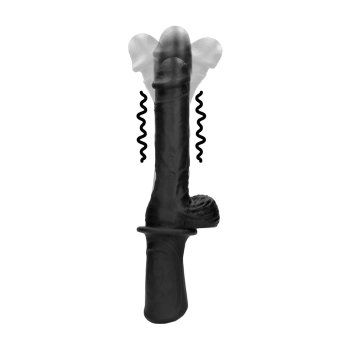 Maszyna do seksu Ouch silikonowa wibrująca pchająca czarna USB