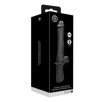 Maszyna do seksu Ouch silikonowa wibrująca pchająca czarna USB