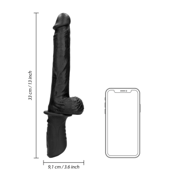 Maszyna do seksu Ouch silikonowa wibrująca pchająca czarna USB