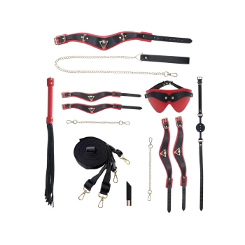 Zestaw BDSM Milan Collection Ouch! z torbą czarny czerwony