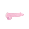 Realistyczne dildo z jądrami RealRock Crystal Clear 17 cm