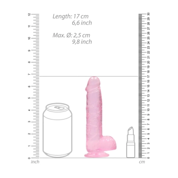 Realistyczne dildo z jądrami RealRock Crystal Clear 17 cm