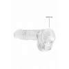 Dildo realistyczne z jądrami transparentne RealRock 17 cm