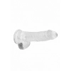 Dildo realistyczne z jądrami transparentne RealRock 17 cm