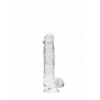 Dildo realistyczne z jądrami transparentne RealRock 17 cm