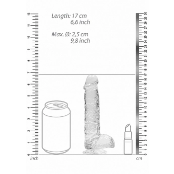 Dildo realistyczne z jądrami transparentne RealRock 17 cm