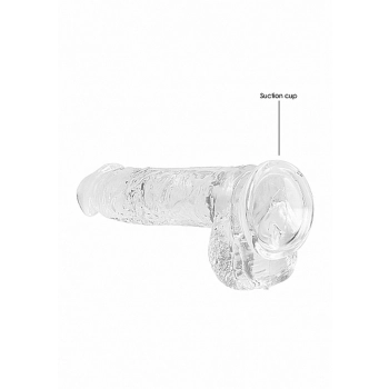 Dildo realistyczne z jądrami transparentne RealRock 17 cm