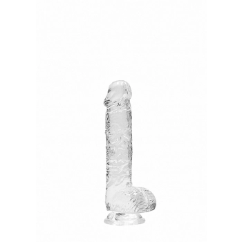 Dildo realistyczne z jądrami transparentne RealRock 17 cm