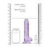 Dildo realistyczne RealRock z jądrami fioletowe 18 cm
