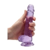 Dildo realistyczne RealRock z jądrami fioletowe 18 cm