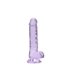 Dildo realistyczne RealRock z jądrami fioletowe 18 cm