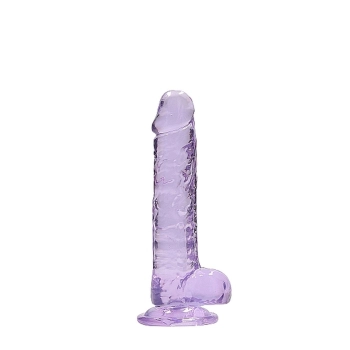 Dildo realistyczne RealRock z jądrami fioletowe 18 cm