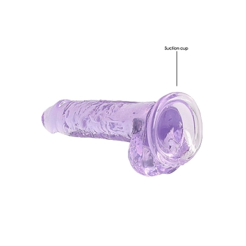 Dildo realistyczne RealRock z jądrami fioletowe 18 cm