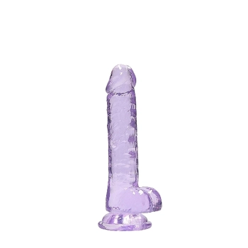 Dildo realistyczne RealRock z jądrami fioletowe 18 cm