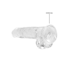 Dildo realistyczne z jądrami RealRock Crystal Clear transparentne 21 cm
