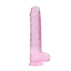 Realistyczne dildo z jądrami RealRock różowe 23 cm