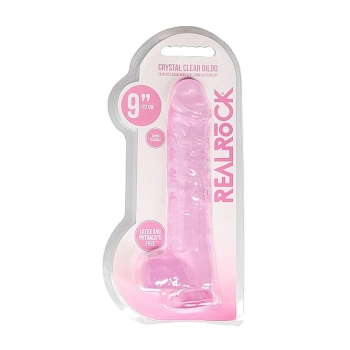 Realistyczne dildo z jądrami RealRock różowe 23 cm