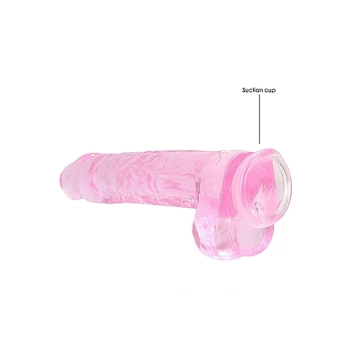 Realistyczne dildo z jądrami RealRock różowe 23 cm