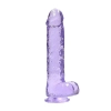 Dildo realistyczne RealRock z jądrami fioletowe 23 cm