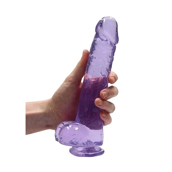 Dildo realistyczne RealRock z jądrami fioletowe 23 cm