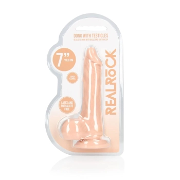 Dildo realistyczne z jądrami RealRock TPE 19 cm