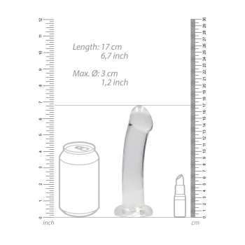 Przezroczyste dildo nieralistyczne z przyssawką RealRock 17 cm