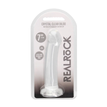 Przezroczyste dildo nieralistyczne z przyssawką RealRock 17 cm