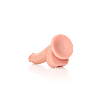 Dildo realistyczne RealRock zakrzywione z moszną i przyssawką 18 cm