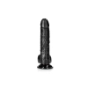 Dildo realistyczne zakrzywione RealRock z moszną i przyssawką 20,5 cm