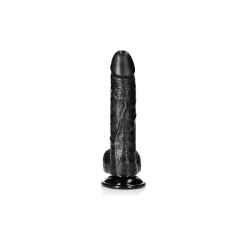 Dildo realistyczne zakrzywione RealRock z moszną i przyssawką 20,5 cm