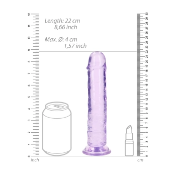 Dildo realistyczne RealRock przezroczyste z przyssawką 20 cm
