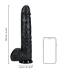 Dildo realistyczne RealRock z moszną czarne 35,5 cm