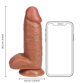 Dildo realistyczne RealRock grube z moszną cieliste 20 cm
