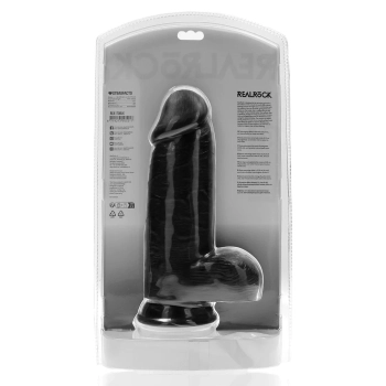 Dildo realistyczne RealRock grube z moszną 23 cm czarne